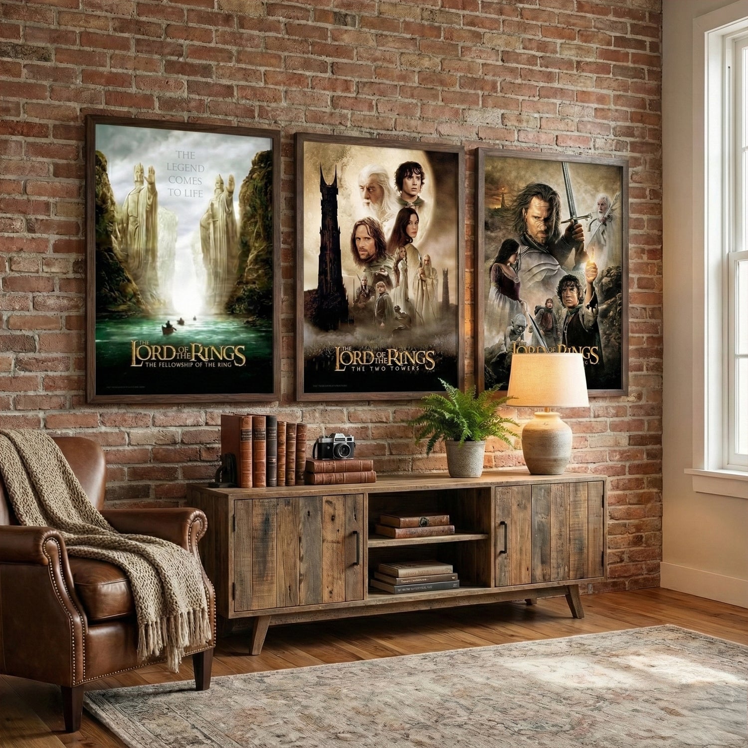 Lord of the Rings Trilogy: Premium Giclée A2 3-Pack with Black Frames