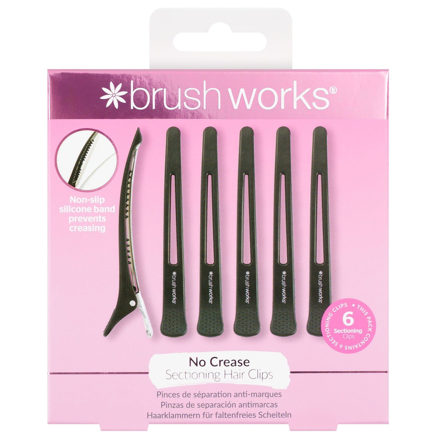 Brushworks No Crease Sectioning Hair Clips (Pack of 6)