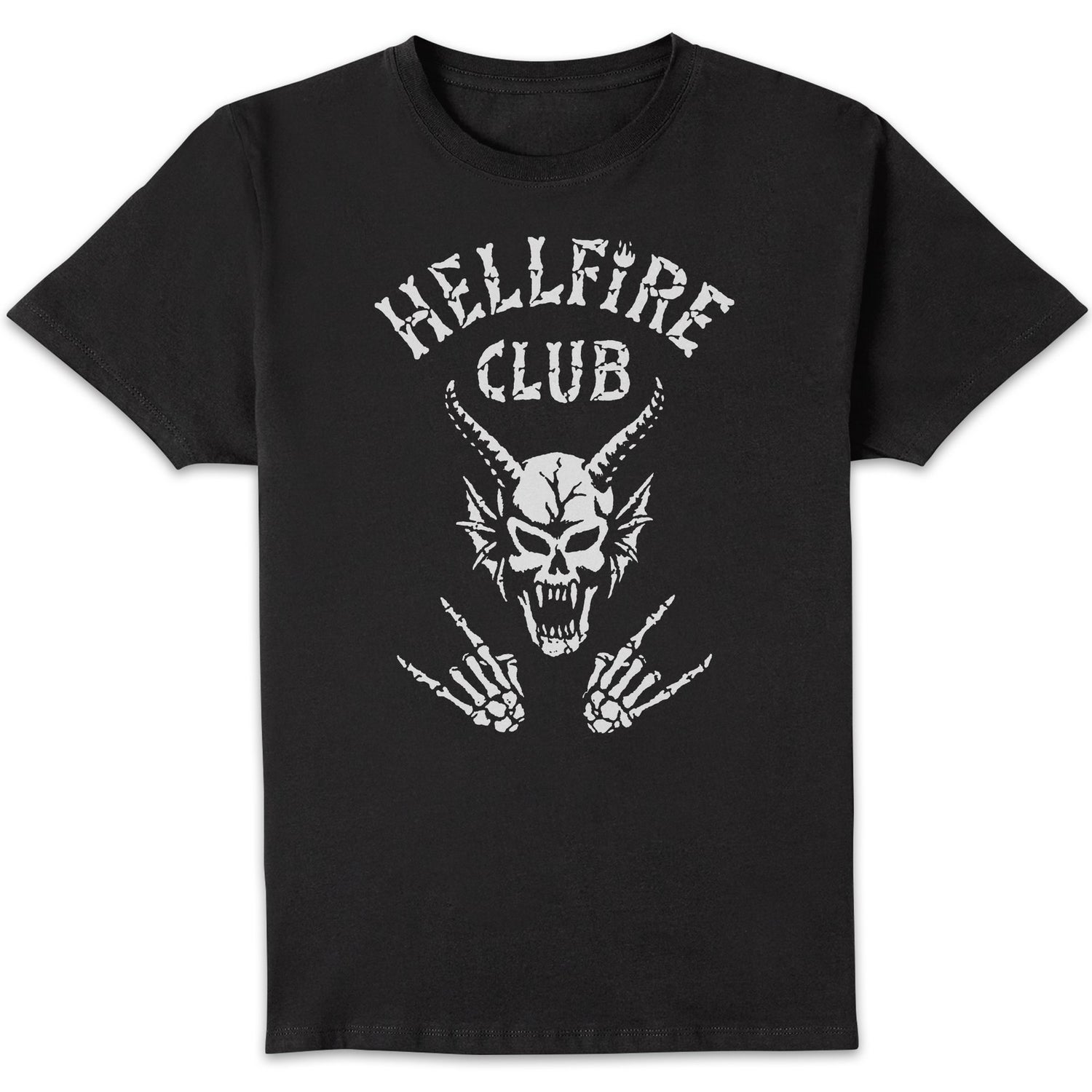 Stranger Things Hellfire Skull Unisex T-Shirt - Black