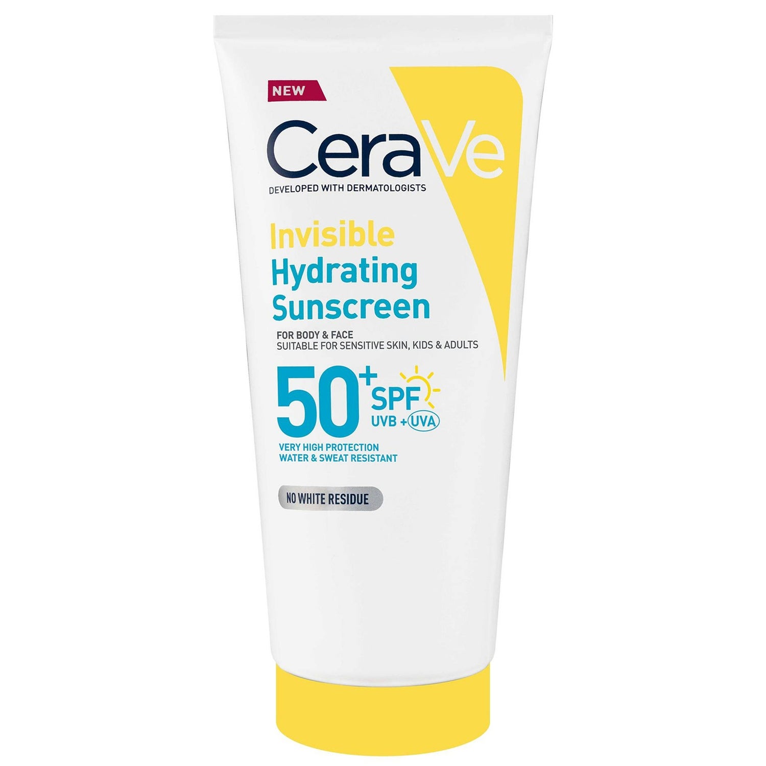 CeraVe Invisible Hydrating Sunscreen SPF 50 for body, face, & all skin types with 3 essential ceramides 177 ml