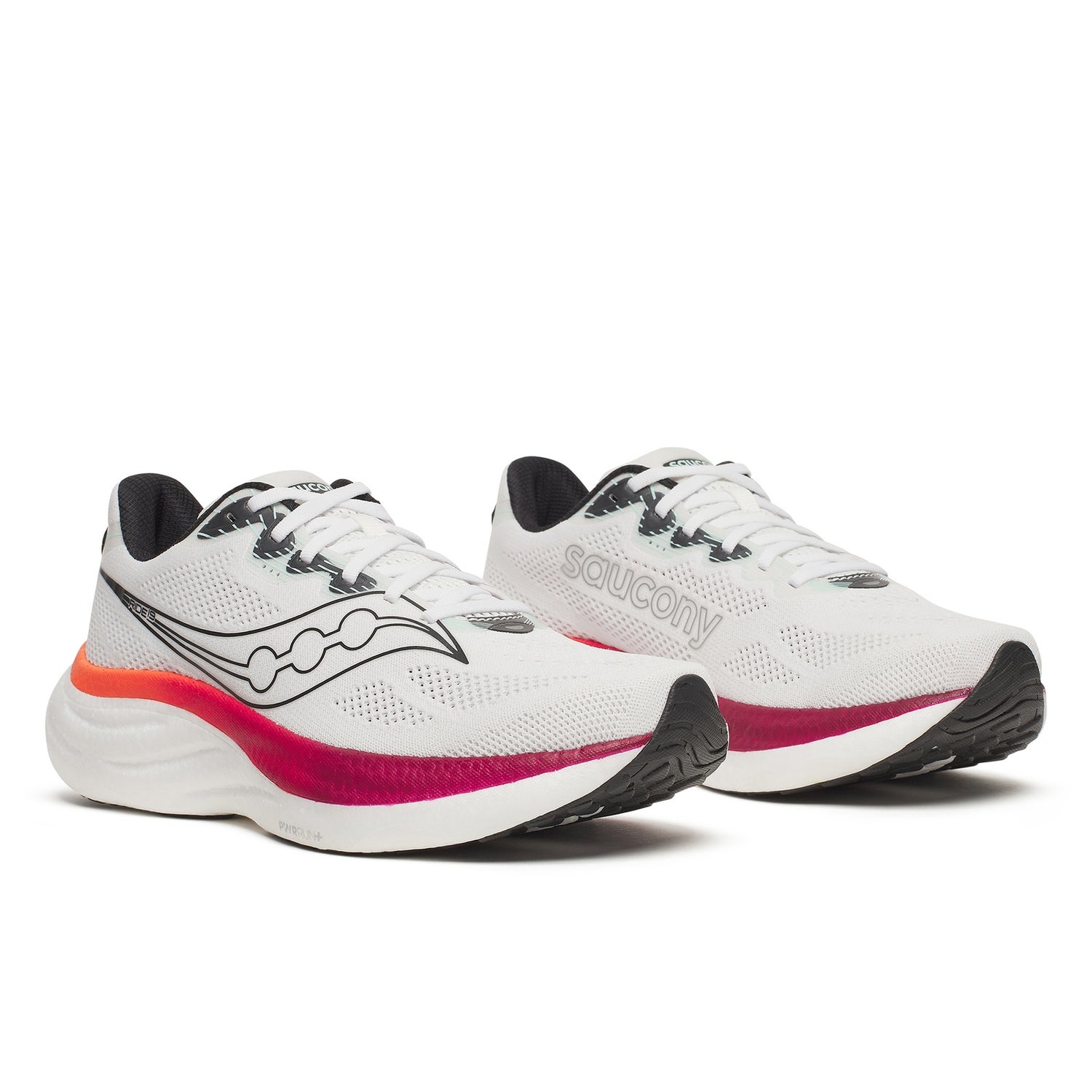 Saucony Men's Ride 19 - White/Crimson - UK 7
