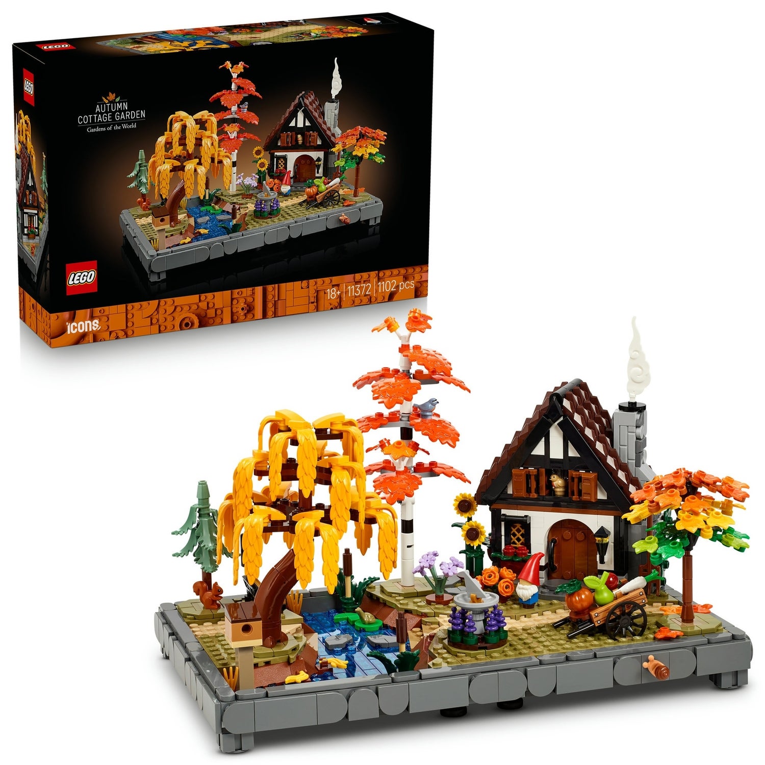 LEGO Icons Autumn Cottage Garden Model Kit for Adults 11372