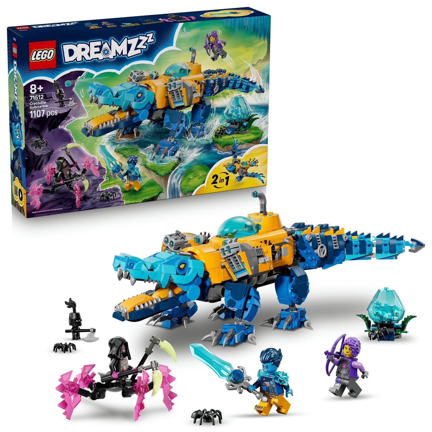 LEGO DREAMZzz 2in1 Crocodile Submarine Toy for Kids 71512