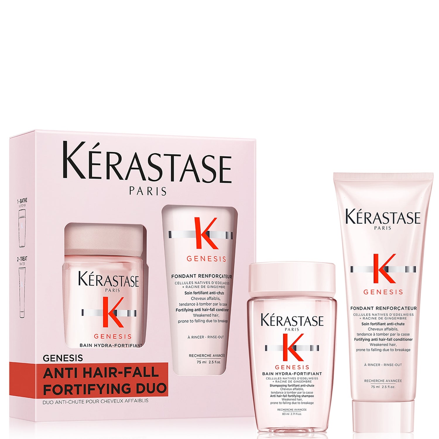 Kérastase Genesis Duo Discovery Set, Shampoo and Conditioner for Weakened Hair Prone to Falling Due To Breakage