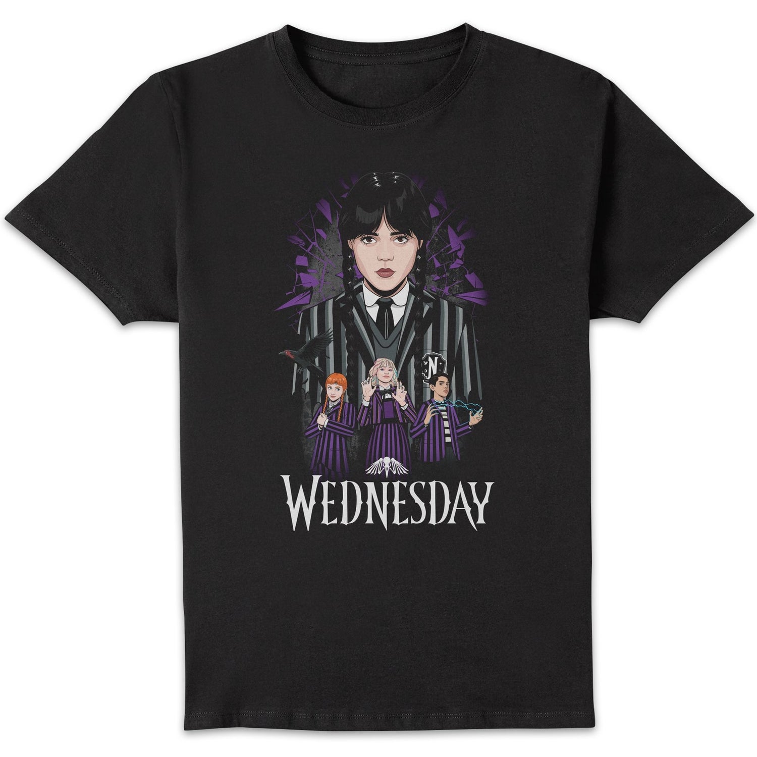 Wednesday Nevermore Group Unisex T-Shirt - Black