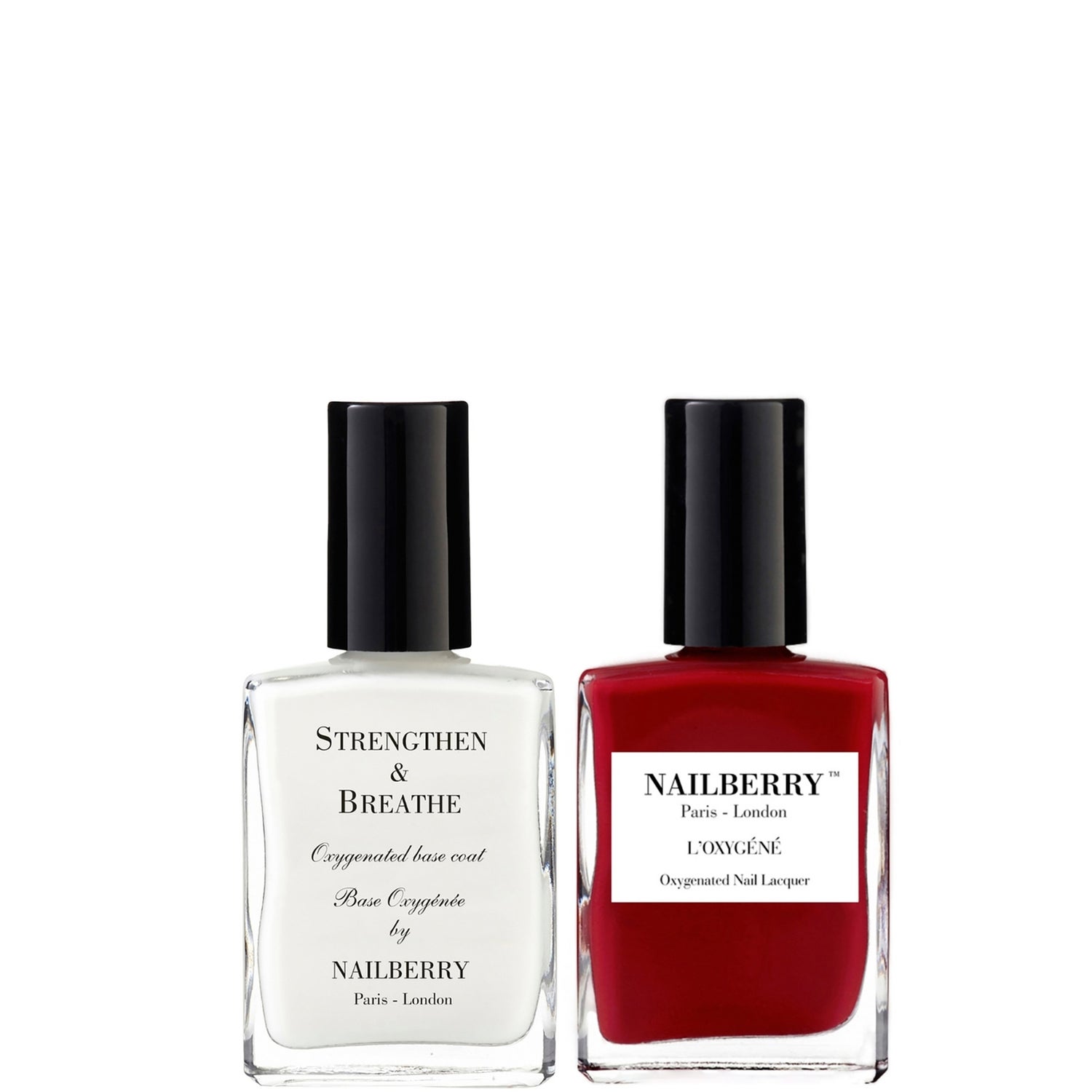 Nailberry Le Temps Des Cerises and Strengthen & Breathe Oxygenated Strengthening Base Coat