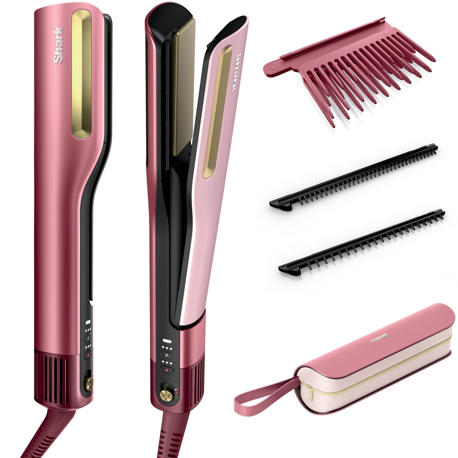 Shark SilkiPro Straight Hair Straightener + Dryer in One Tool - Rose Petal