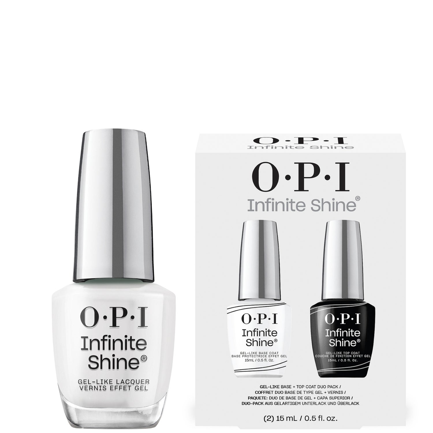 OPI Infinite Shine Funny Bunny Nail Polish with Base and Top Coat Duo Bundle