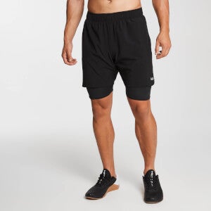 Pantaloni scurți de antrenament Essentials 2 în 1 pentru bărbați MP Essentials - Negru