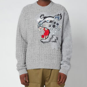 KENZO Men's Embroidered Jumper - Dove Grey