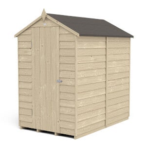 6x4ft Forest Overlap Pressure Treated Apex Shed - No Window incl. Installation