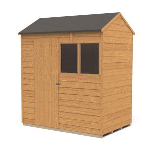 6x4ft Forest Overlap Dip Treated Reverse Apex Shed - Installation Included