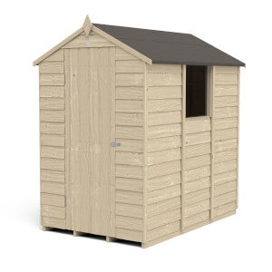 6x4ft Forest Overlap Pressure Treated Apex Shed incl. Installation