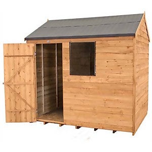 8x6ft Forest Overlap Dip Treated Reverse Apex Shed - incl. Installation
