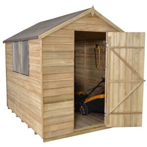 8x6ft Forest Wooden Overlap Pressure Treated Apex Shed -incl. Installation
