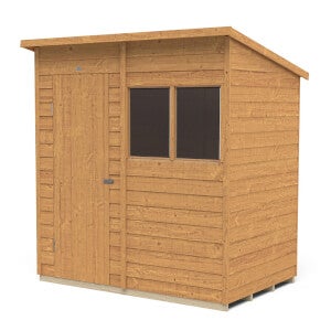 6x4ft Forest Overlap Dip Treated Pent Shed - incl. Installation