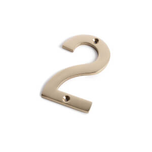 Polished Brass Numeral - Screw Fixing - 100mm - 2