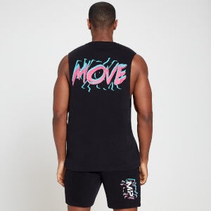 Camiseta sin mangas con sisas caídas Retro Move para hombre de MP - Negro