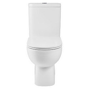 Newton White Open Back Close Coupled Toilet with Soft Close Toilet Seat
