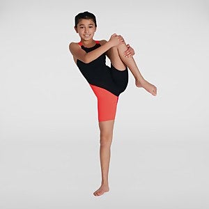 Kneeskin de espalda abierta Fastskin Endurance®+ para niña, Negro/Rojo