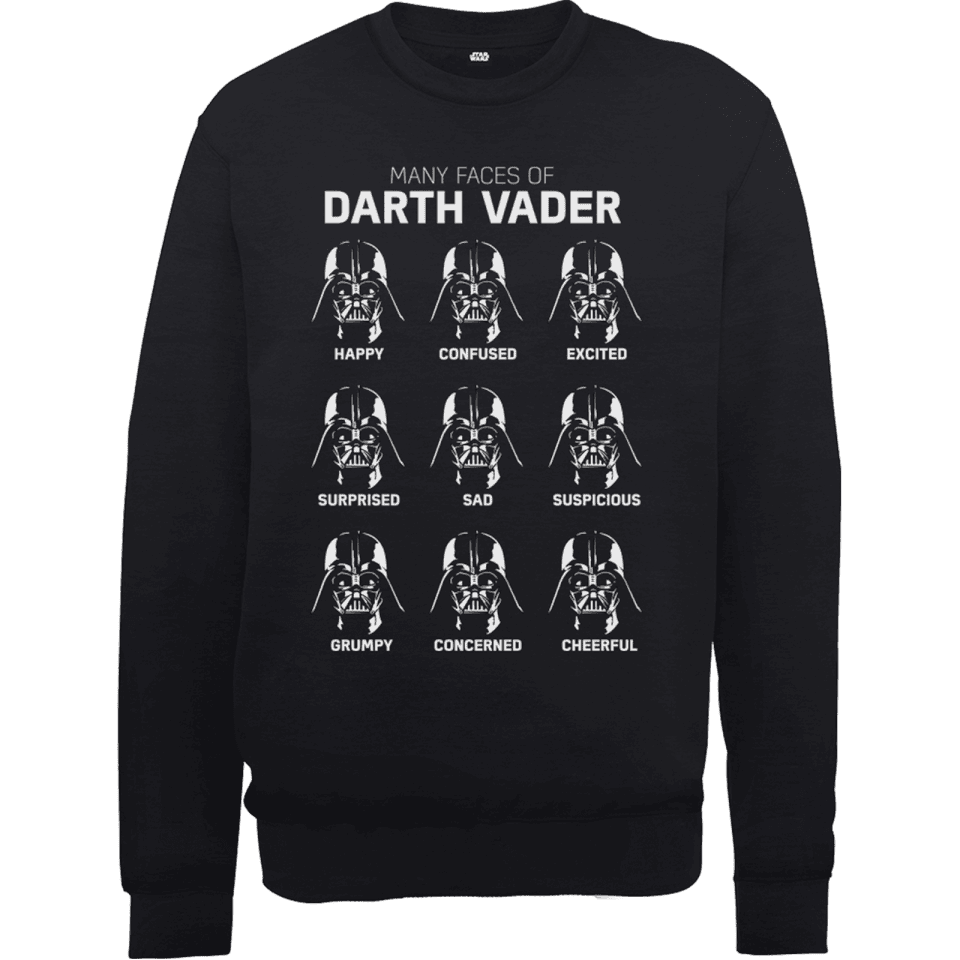 Star Wars Many Faces Of Darth Vader Sweatshirt - Black
