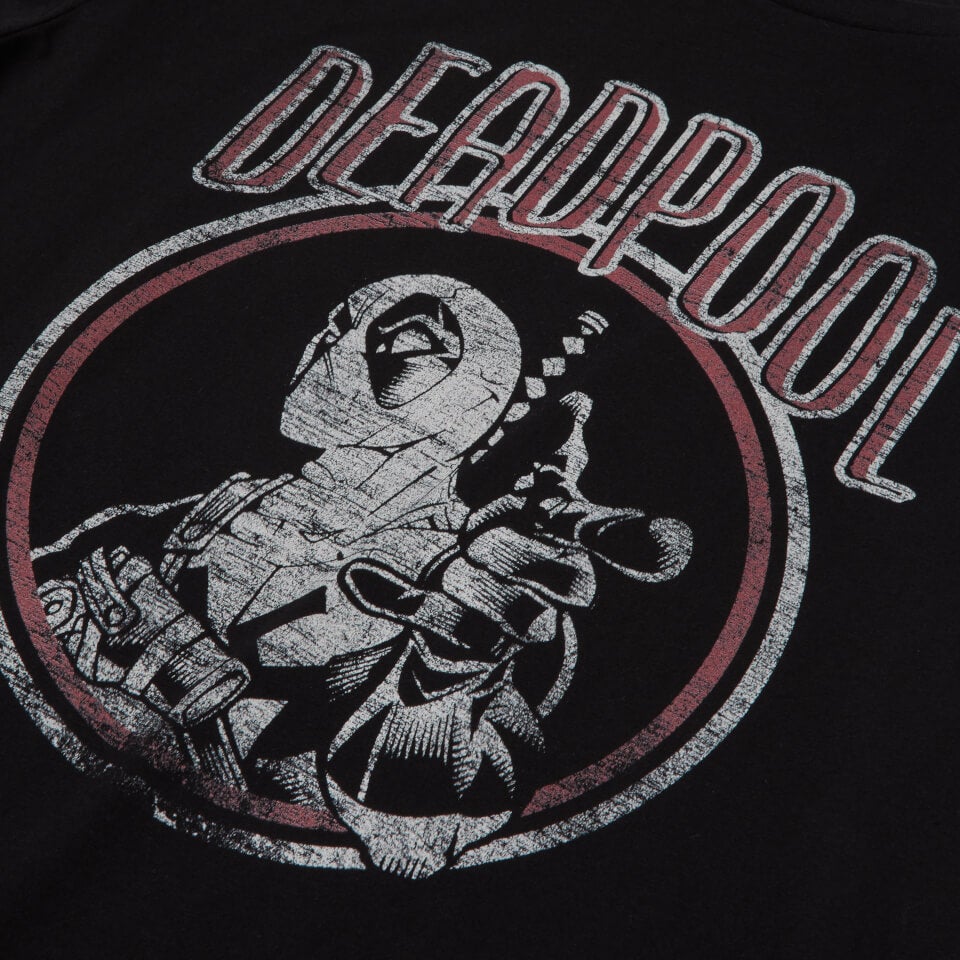 Marvel Deadpool Vintage Circle Men's T-Shirt - Black 0