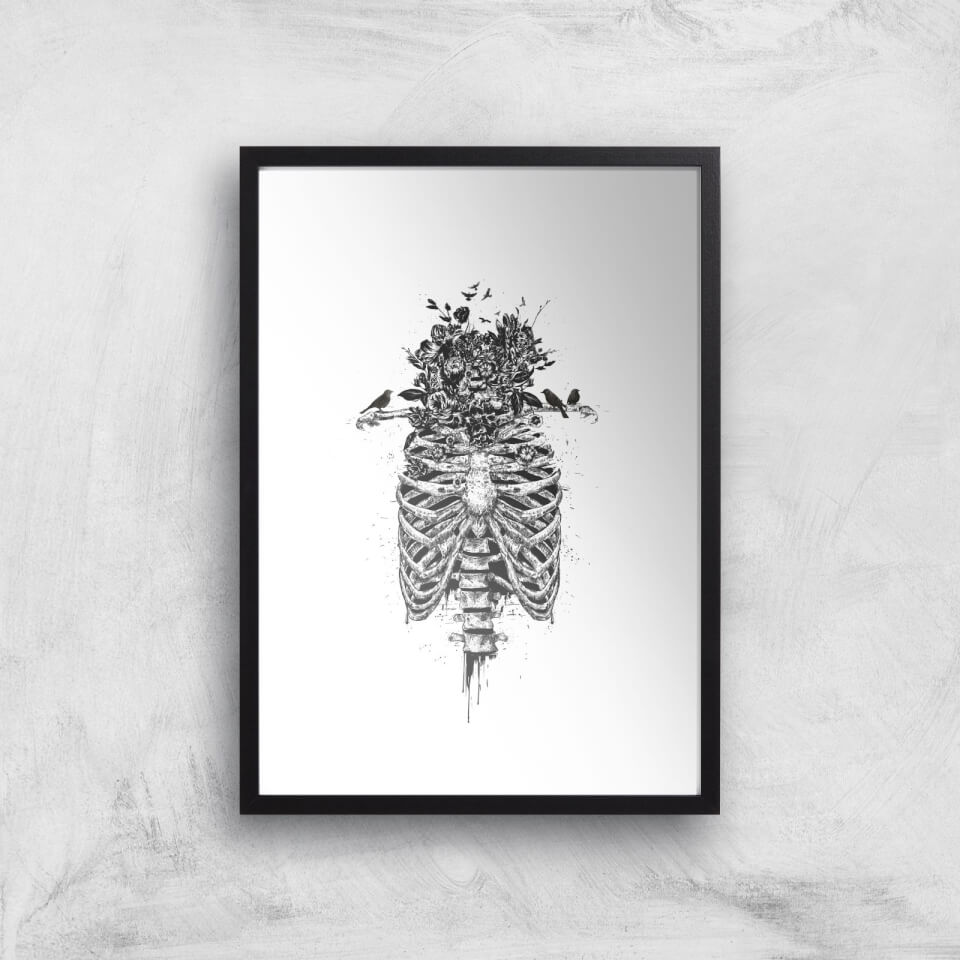 Balazs Solti Skulls and Flowers Art Print