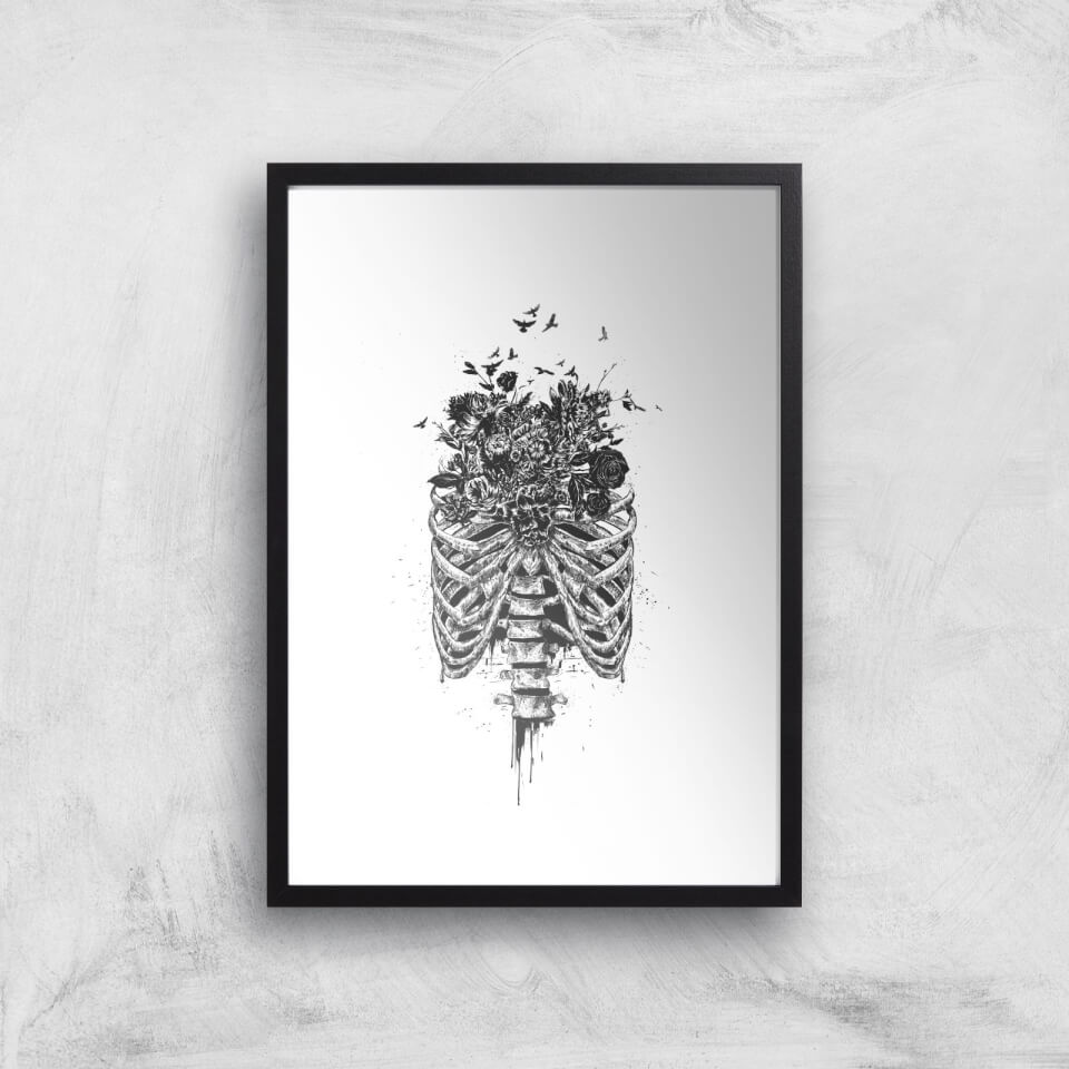 Balazs Solti Ribcage and Flowers Art Print