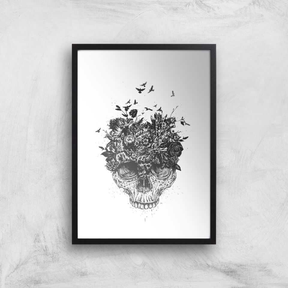 Balazs Solti Skulls and Flowers Art Print