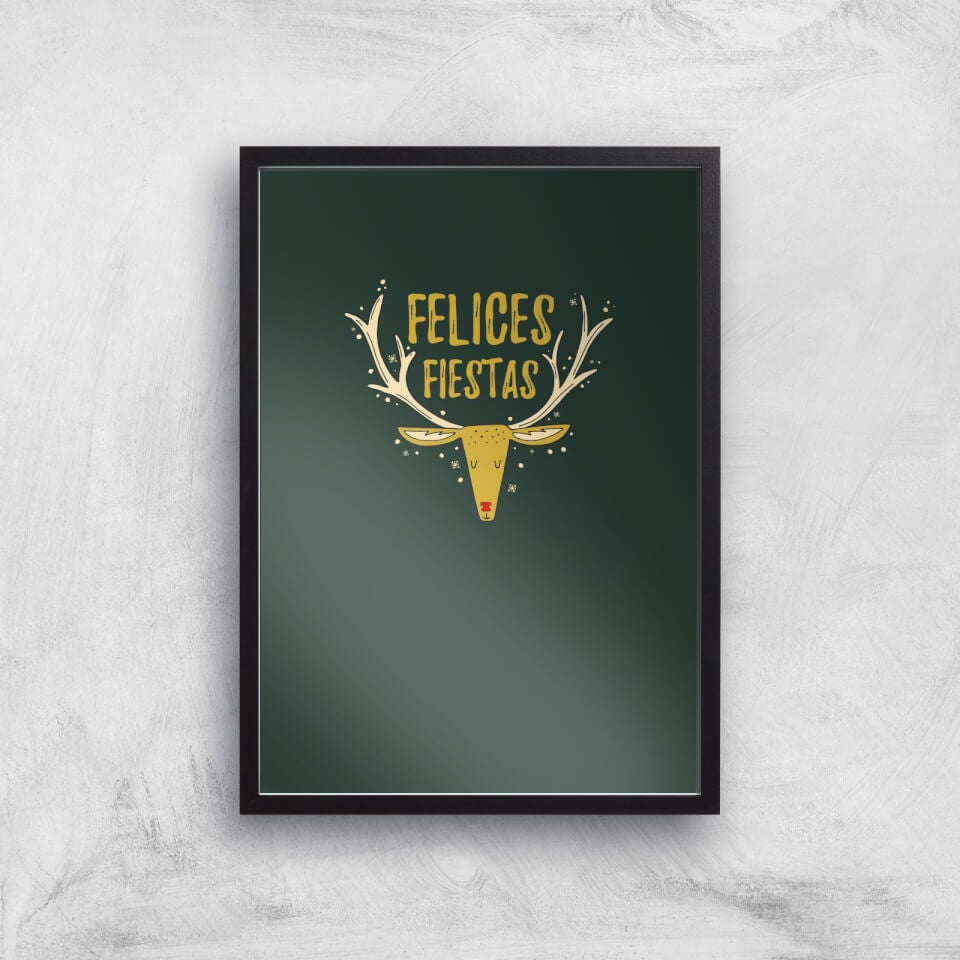 Felices Fiestas Reindeer Art Print
