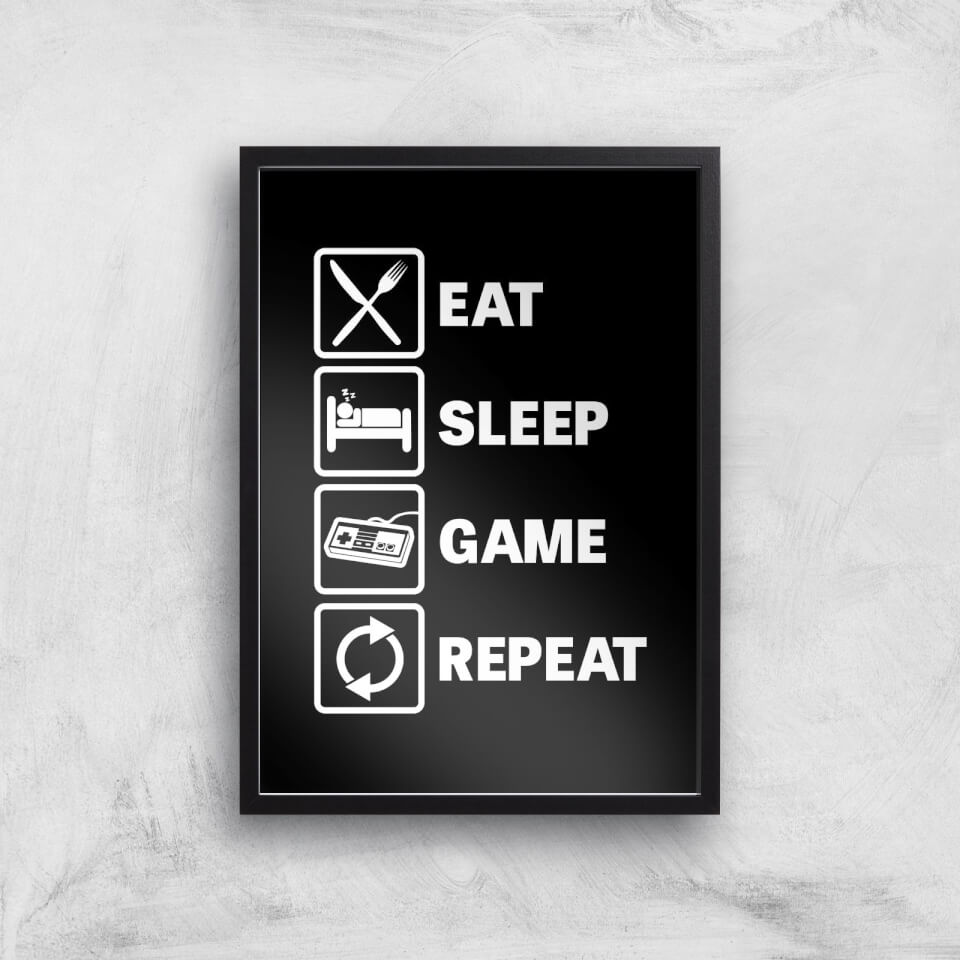 Eat Sleep Game Repeat Art Print
