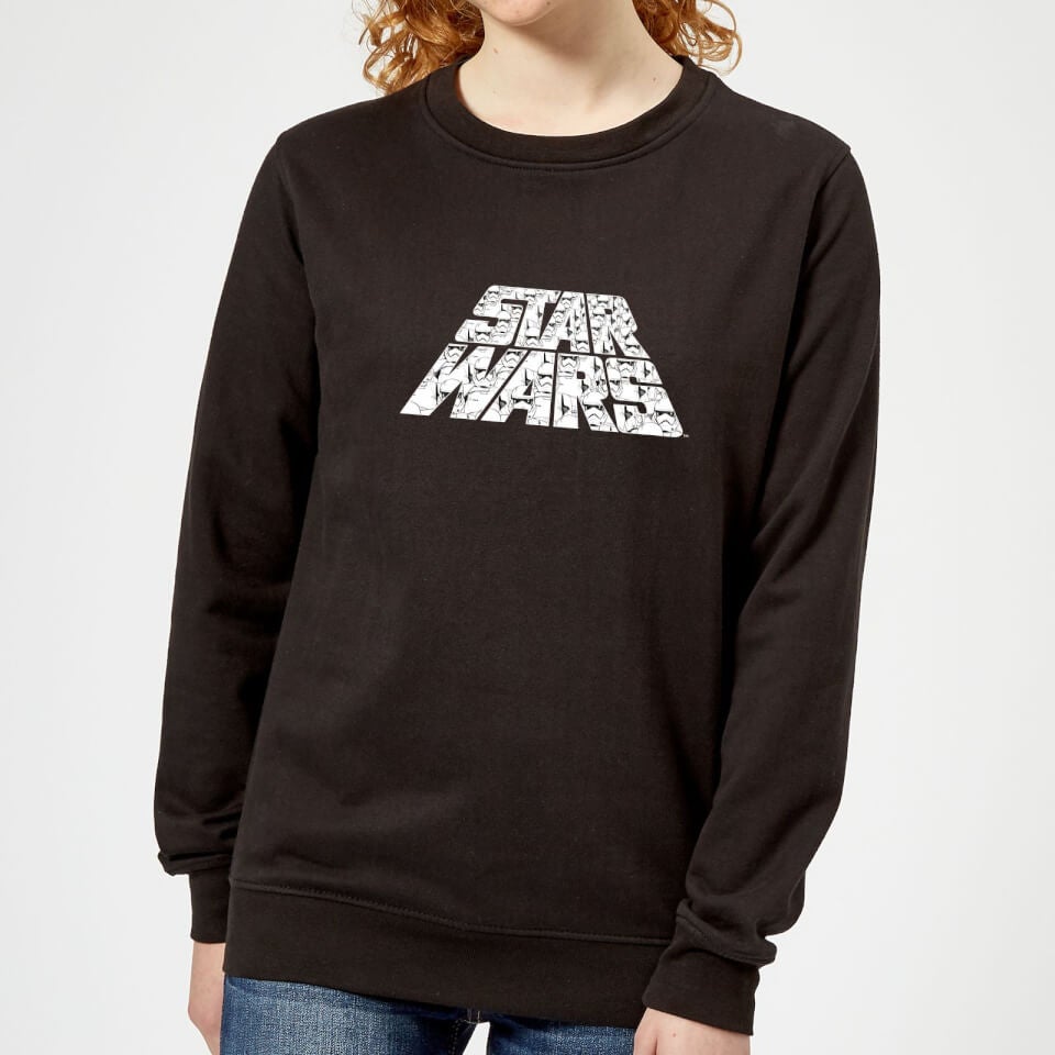Star Wars The Rise Of Skywalker Trooper Filled Logo Women's Sweatshirt - Black