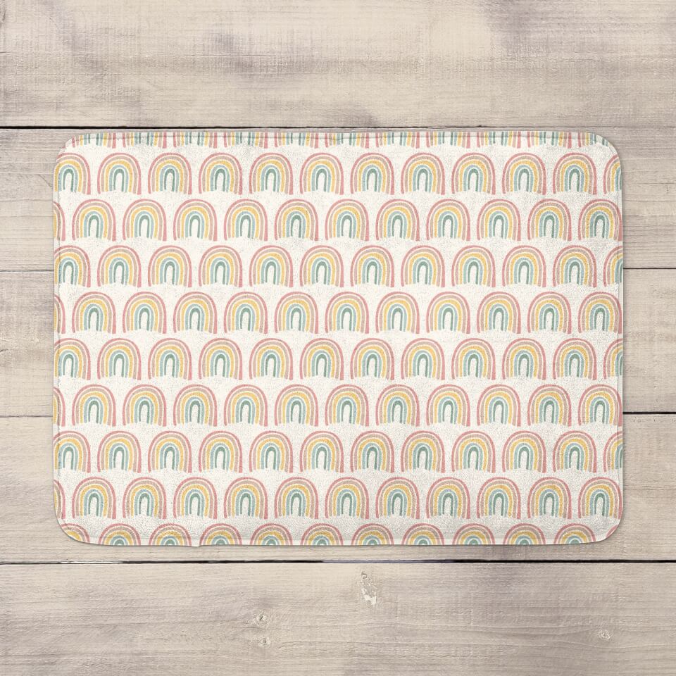 Rainbow Hand Drawn Rainbow Bath Mat