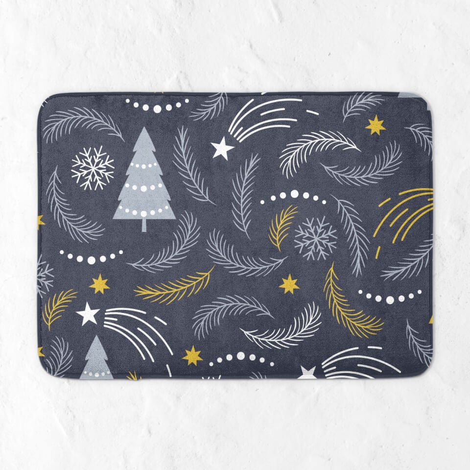Winter Leaves Bath Mat