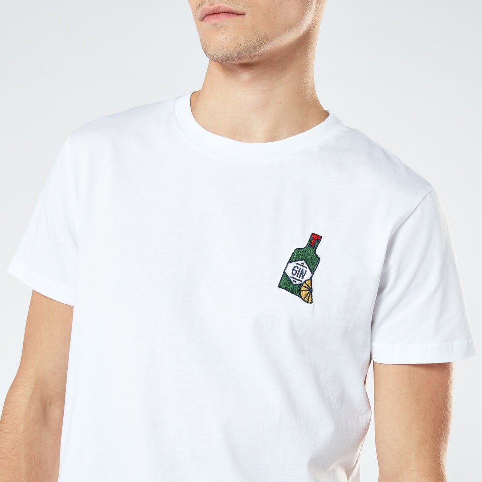 Gin Unisex Embroidered T-Shirt - White