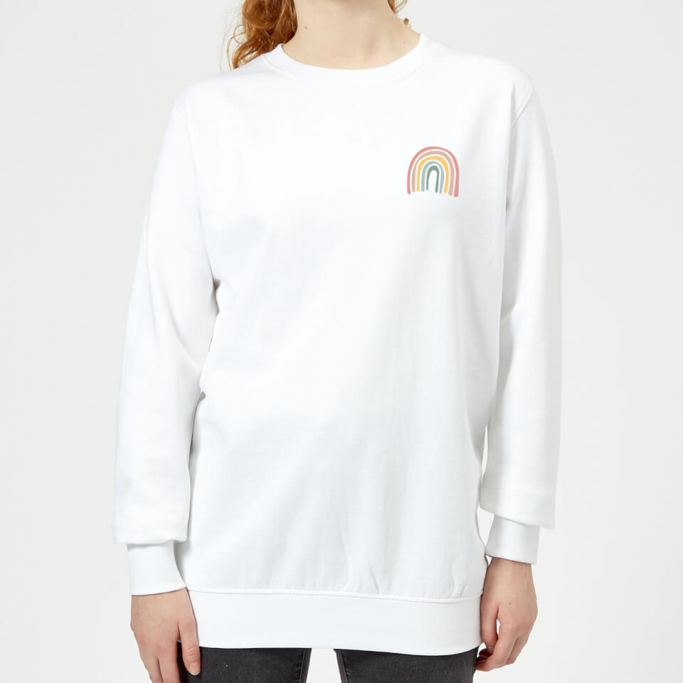 Hand Drawn Rainbow Women's Sweatshirt - White