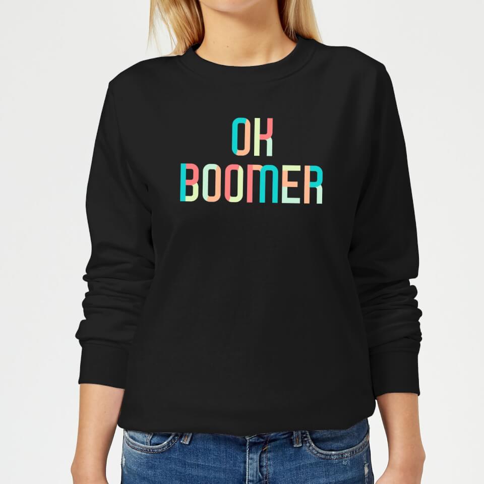 Ok Boomer Colourful Women's Sweatshirt - Black