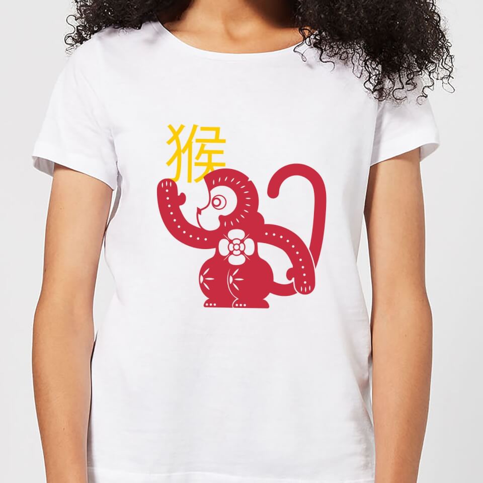 Chinese Zodiac Monkey Women's T-Shirt - White