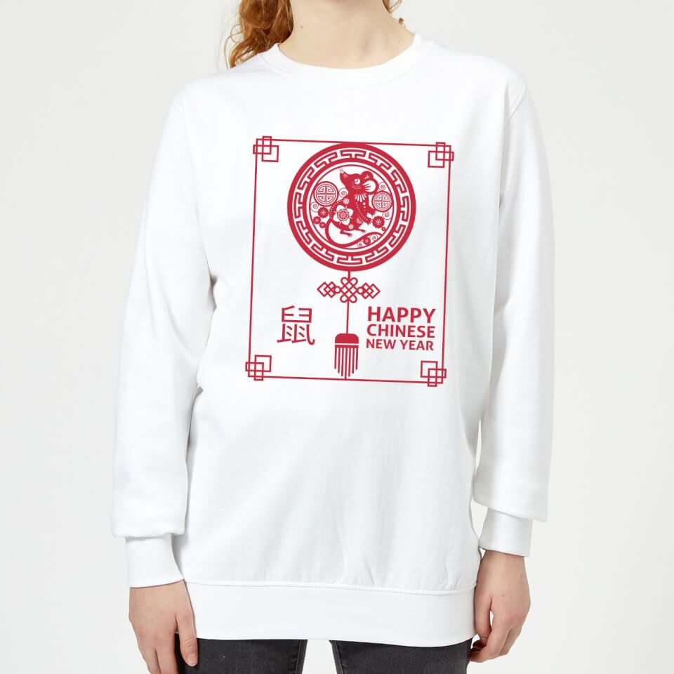 Happy Chinese New Year Red Women's Sweatshirt - White
