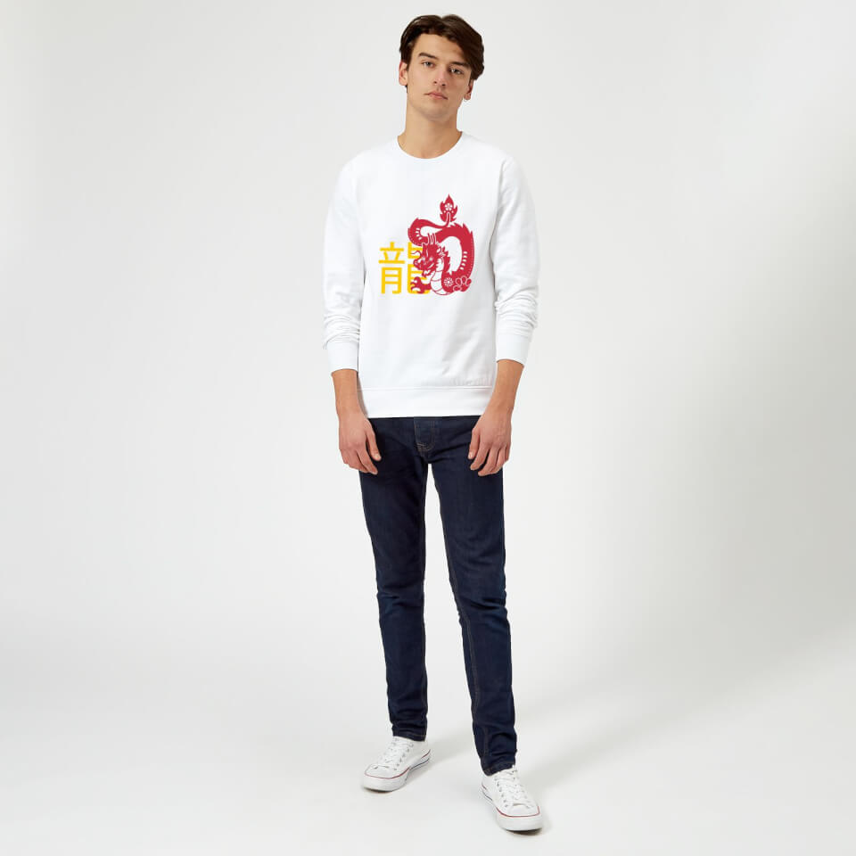 Chinese Zodiac Dragon Sweatshirt - White 1