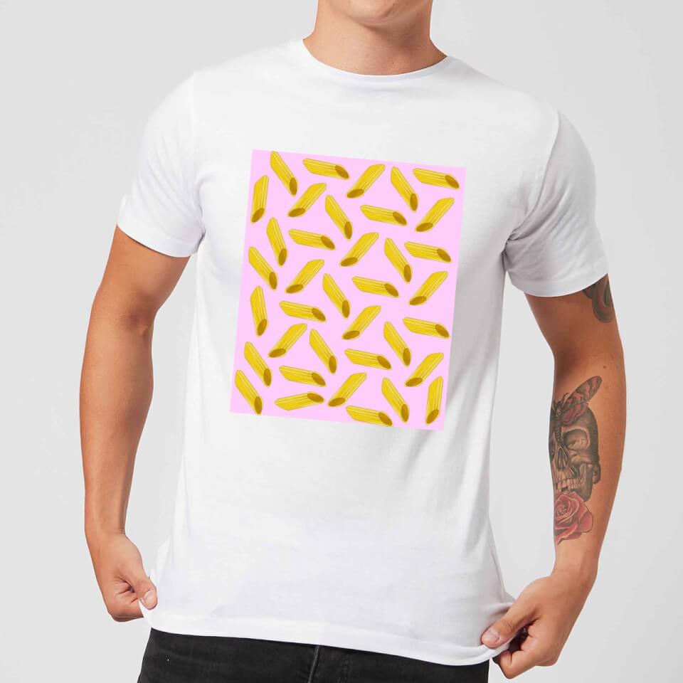 Penne Pasta Pink Men's T-Shirt - White