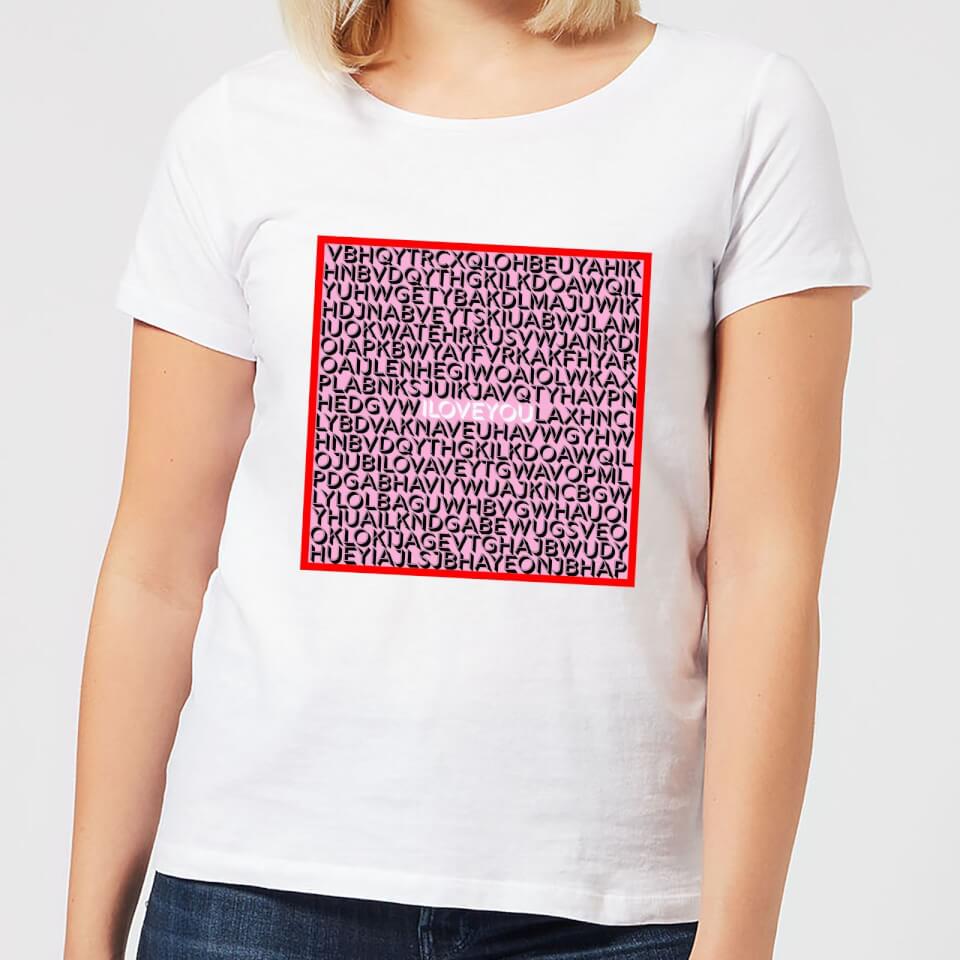 I Love You Word Search Women's T-Shirt - White