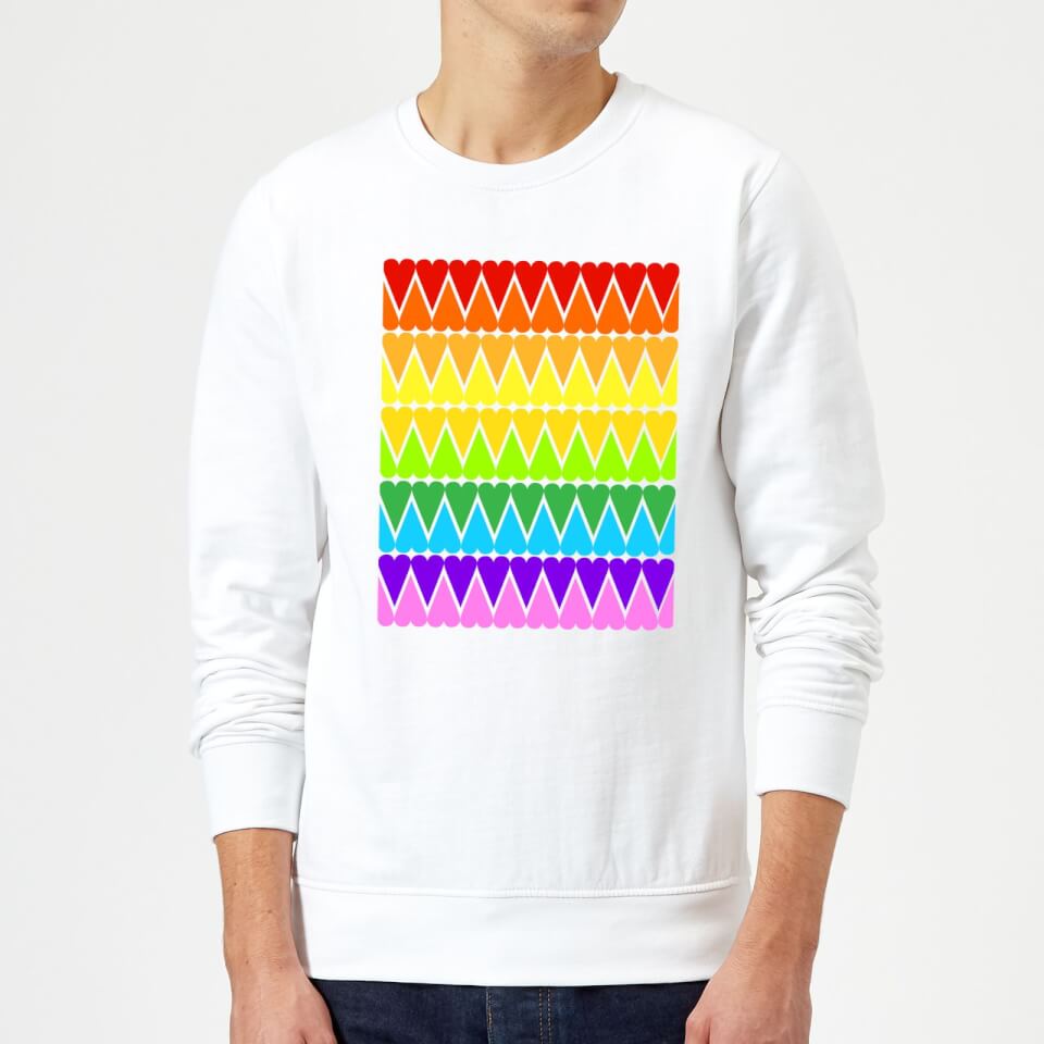 Rainbow Heart Upside Down Sweatshirt - White