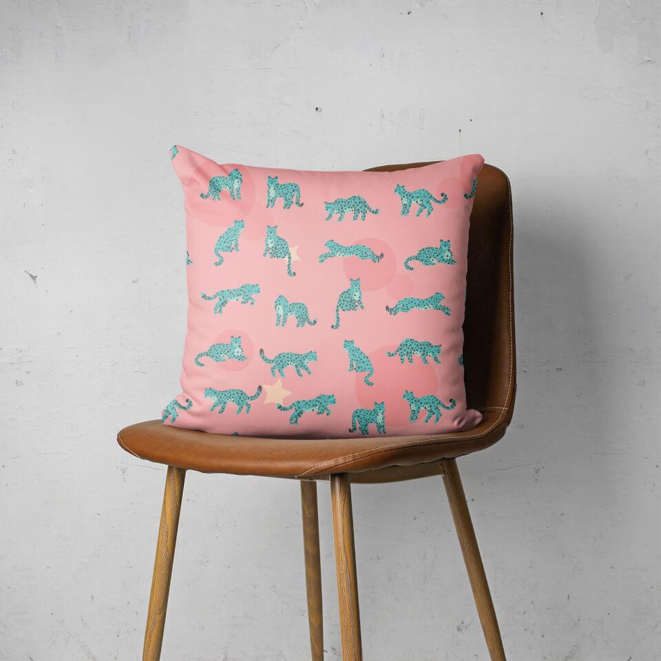 Cosmic Leopard Square Cushion 2