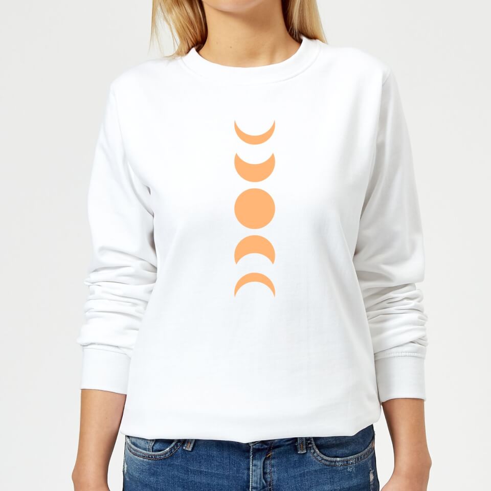 Abstract Moon Phase Women's Sweatshirt - White