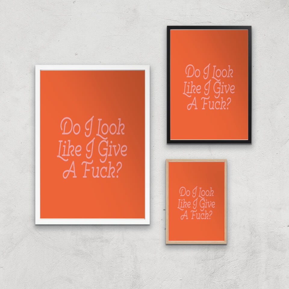 Do I Look Like I Give A Fuck? Giclee Art Print 0