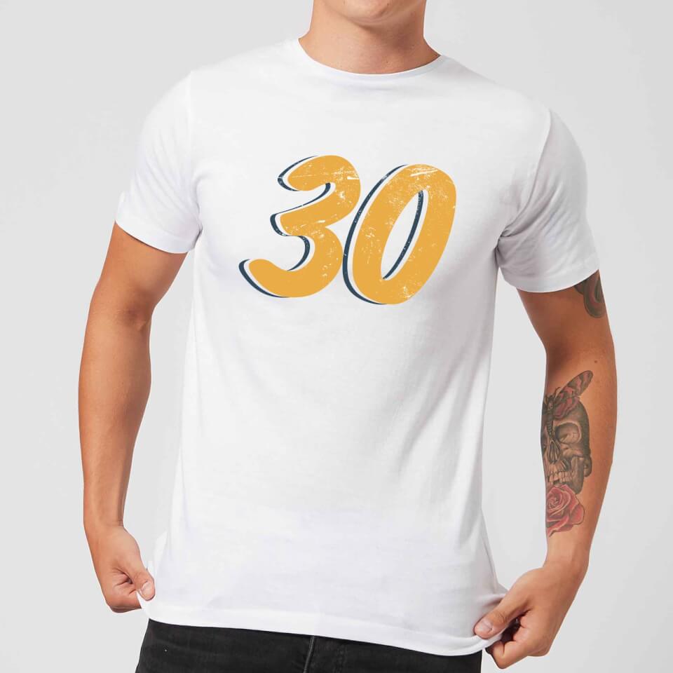 30 Distressed Men's T-Shirt - White