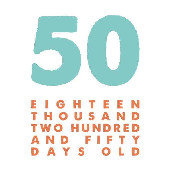 50 Eighteen Thousand Two Hundred And Fifty Days Old Men's T-Shirt - White 0
