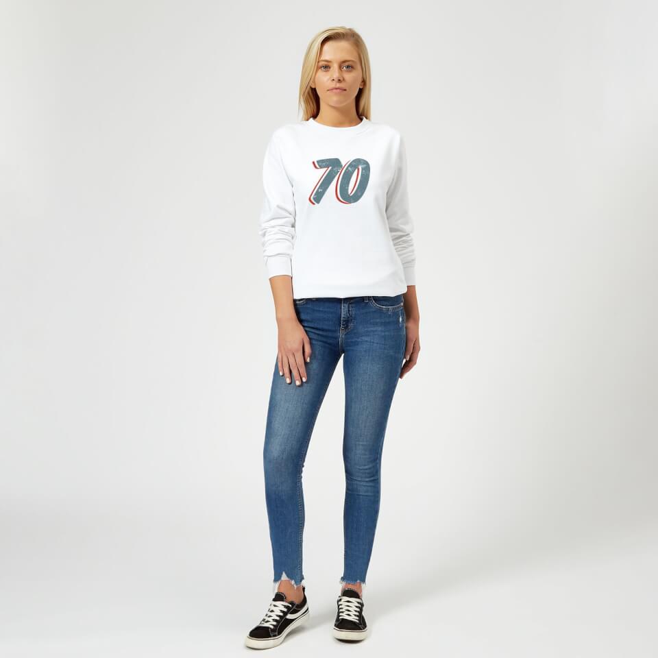 70 Distressed Women's Sweatshirt - White 1