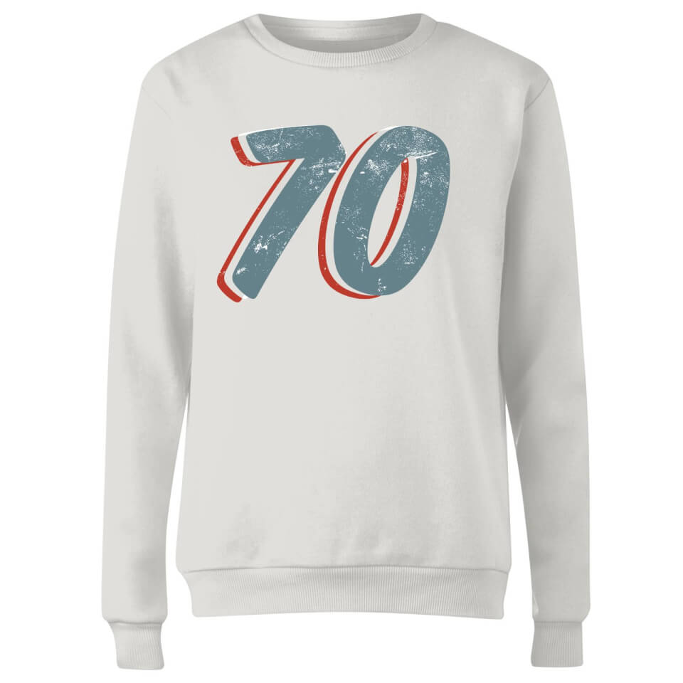 70 Distressed Women's Sweatshirt - White 2